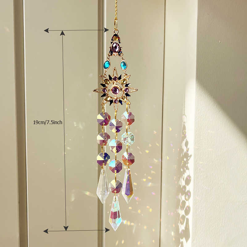 Colorful Dazzling Celestial Crystal Suncatcher - Moon Shape Rainbow Maker view 3