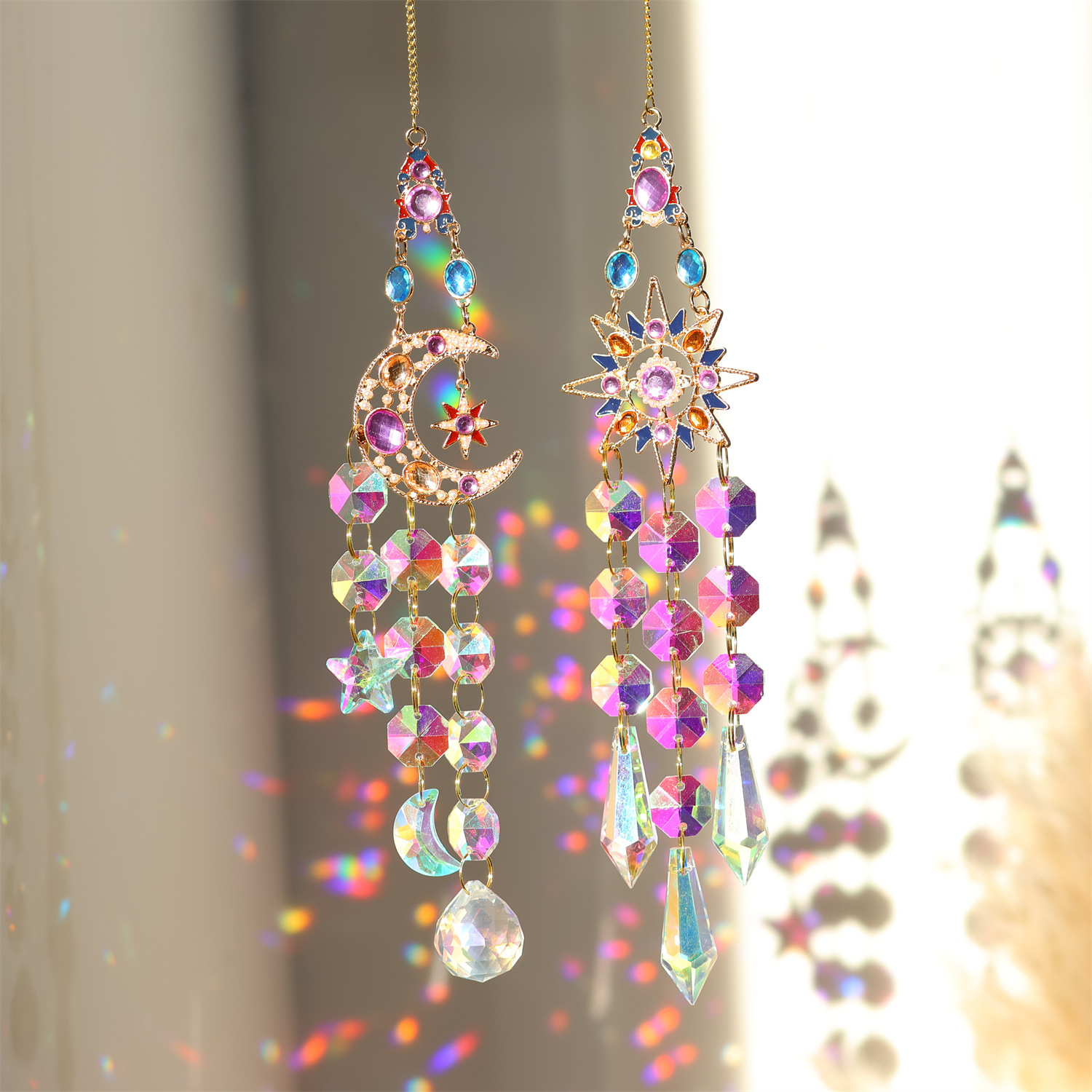 Colorful Dazzling Celestial Crystal Suncatcher - Star Shape Rainbow Maker view 2