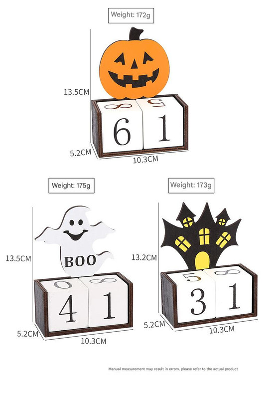 Black Castle Shape Festive Halloween Countdown Blocks - Reusable Wooden view 3