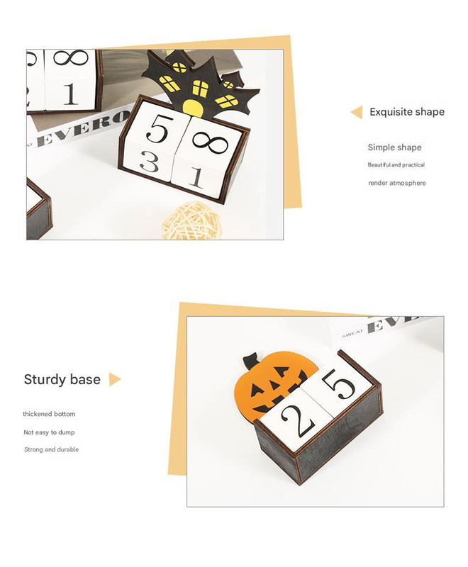 Black Castle Shape Festive Halloween Countdown Blocks - Reusable Wooden view 4