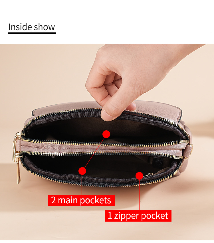 Red Chic Quilted Crossbody Bag - Multi-Compartment PU Leather Shoulder Purse view 6