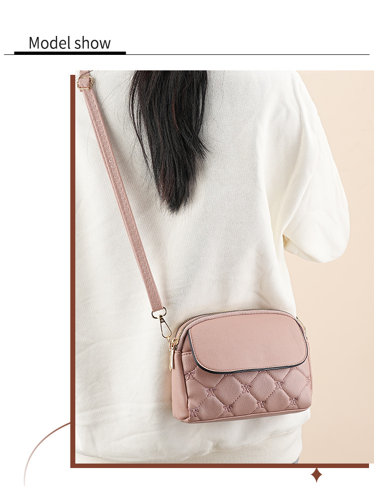 Red Chic Quilted Crossbody Bag - Multi-Compartment PU Leather Shoulder Purse view 9