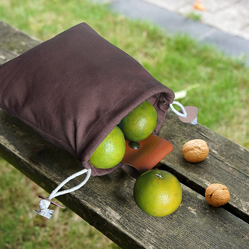 Coffee Collapsible Canvas Foraging Pouch - Hands-Free Belt Bag for Hiking & view 8