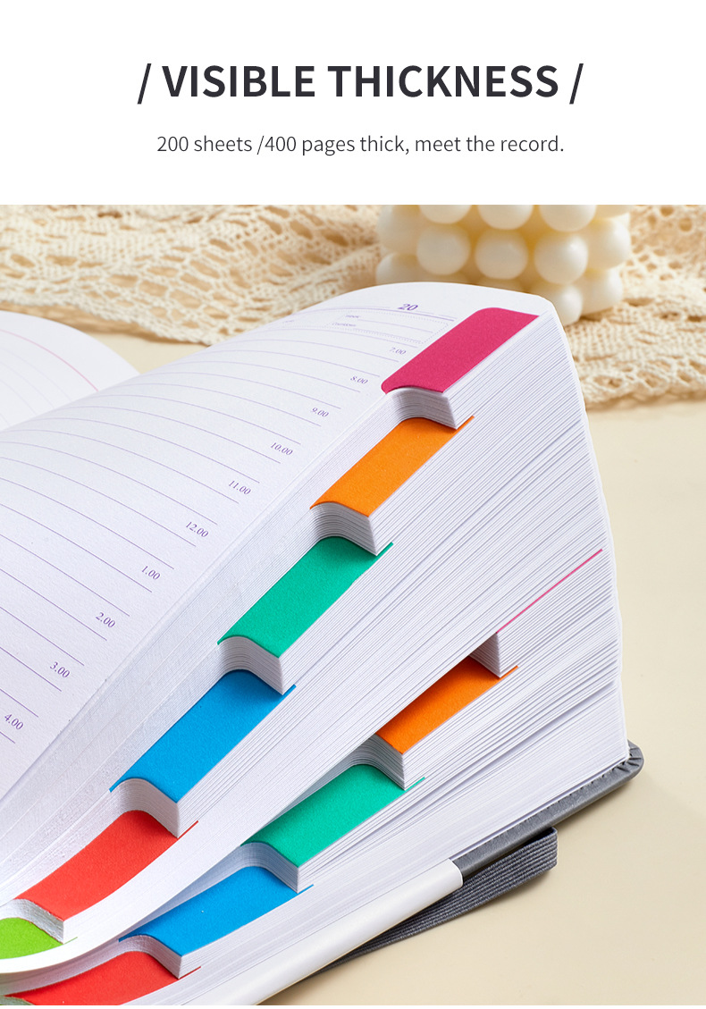 Green A5 PU Leather Agenda for Productivity & Time Management-Undated Daily & view 7