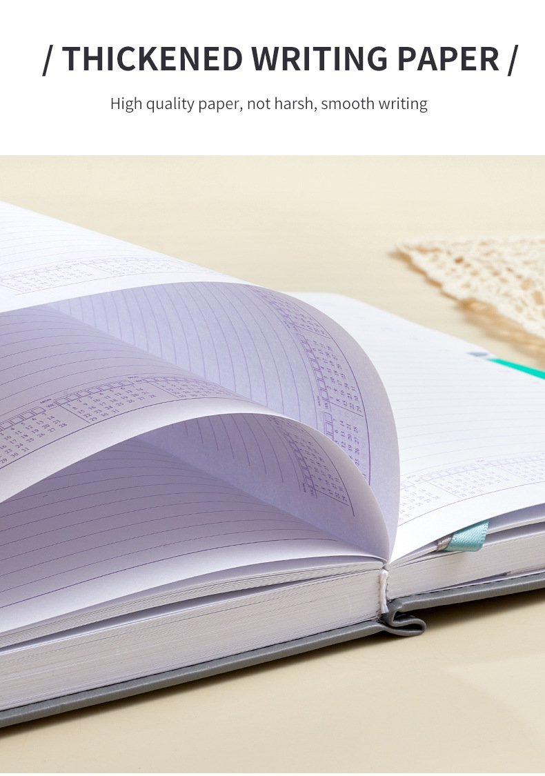 Black A5 PU Leather Agenda for Productivity & Time Management-Undated Daily & view 5