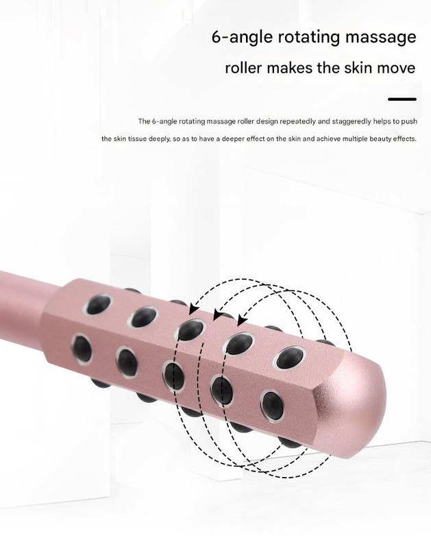 Black Germanium Stone Facial Roller - Uplifting & Sculpting Beauty Massager view 5