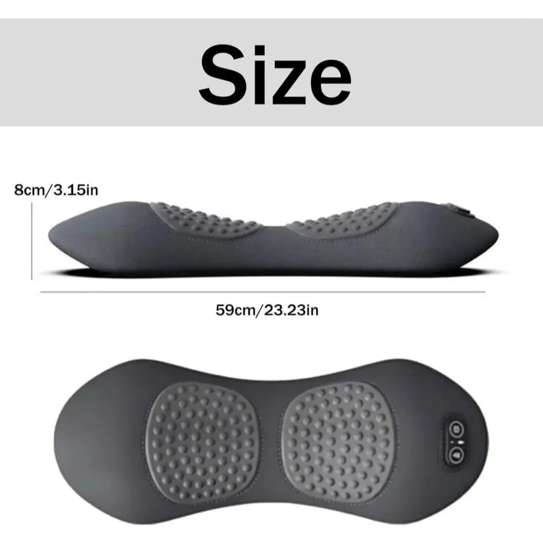 Dark Grey 3-in-1 Heated Back Stretcher with Vibration Massage & Traction Lift view 4