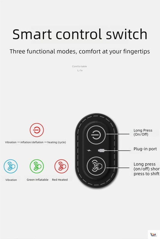 Dark Grey 3-in-1 Heated Back Stretcher with Vibration Massage & Traction Lift view 5