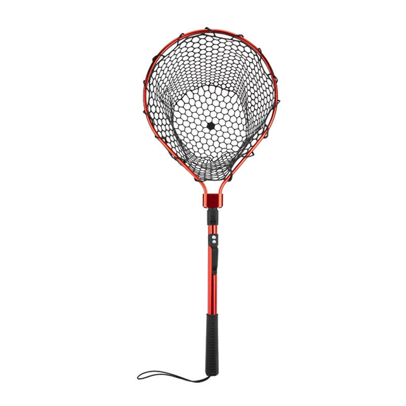 Red High Strength Large Landing Net - Fishing Net with Foldable Handle and view 4