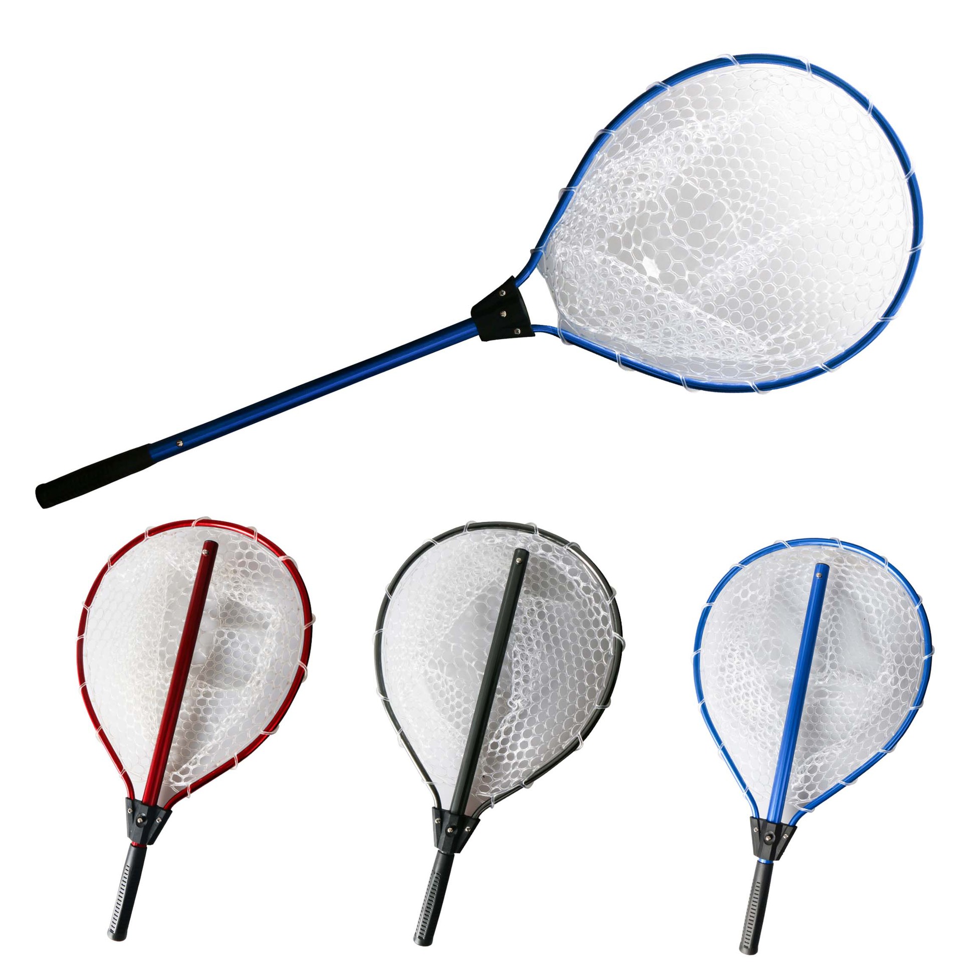 Black High Strength Large Landing Net - Fishing Net with Long Foldable Handle view 2