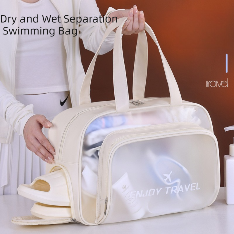 Black Waterproof Wet Dry Separation Travel Bag - Gym view 2