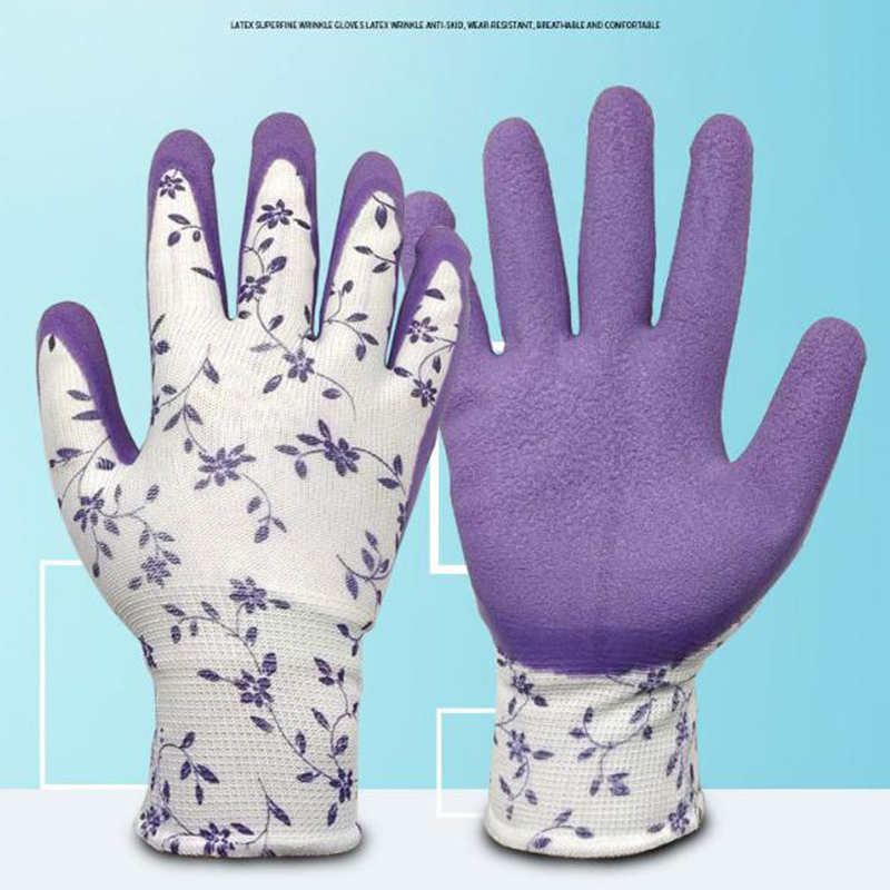Purple Garden Gloves - 5 Pairs Anti-Puncture view 2