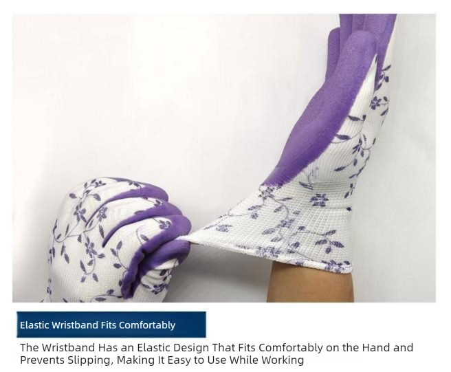 Purple Garden Gloves - 5 Pairs Anti-Puncture view 4