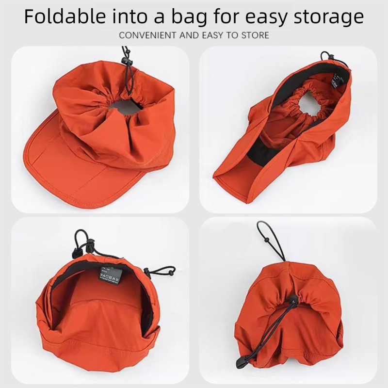 Black Foldable Packable Visor Cap for Women view 3