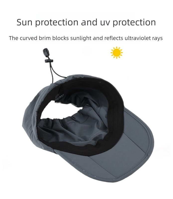 Black Foldable Packable Visor Cap for Women view 4