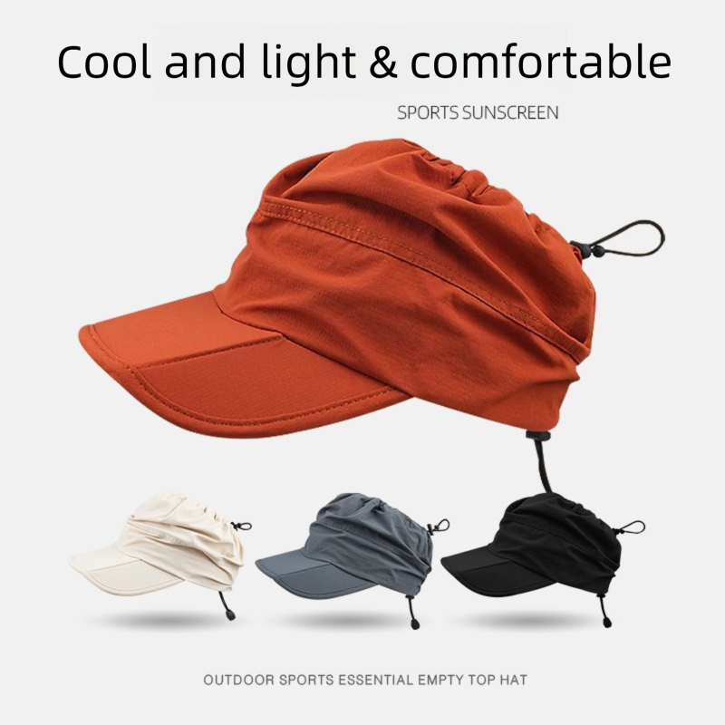 Beige Foldable Packable Visor Cap for Women view 2
