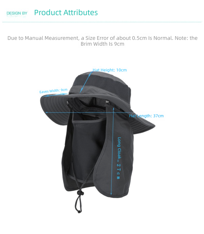 Light Grey Outdoor Summer Sun Protection Hat with UV Protection Breathable view 4