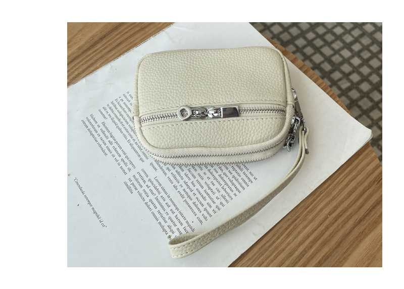 Black Women's Mini Genuine Leather Coin Purse Double Zipper Organiser view 5