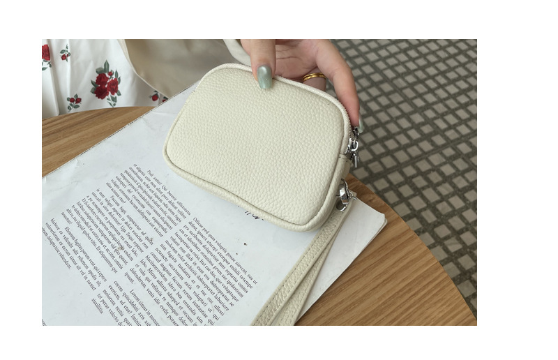 Black Women's Mini Genuine Leather Coin Purse Double Zipper Organiser view 8