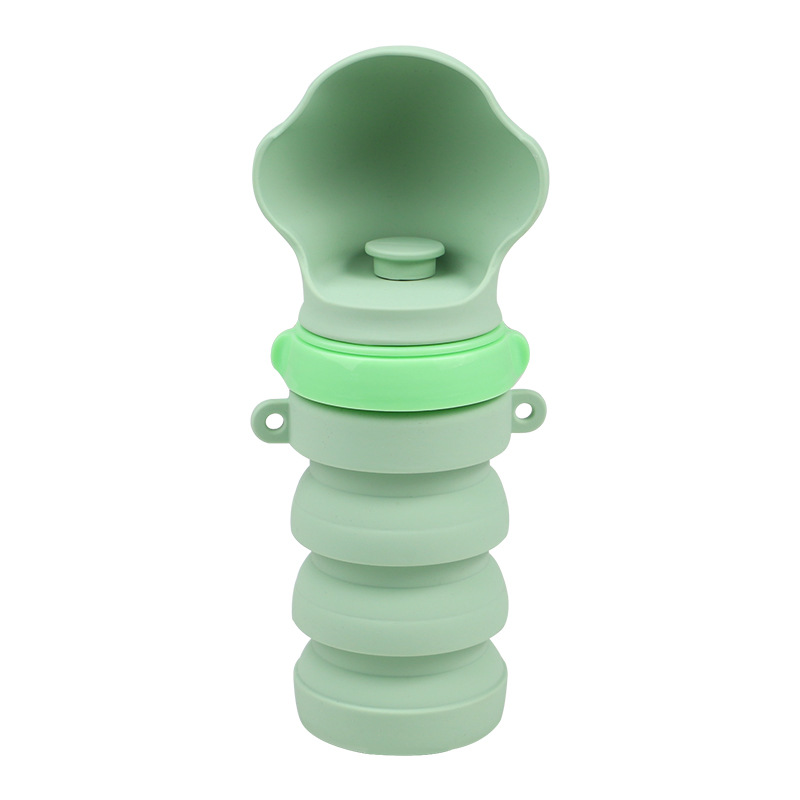 Green Portable Collapsible Pet Water Bottle for Dogs Outdoor Travel Drinking