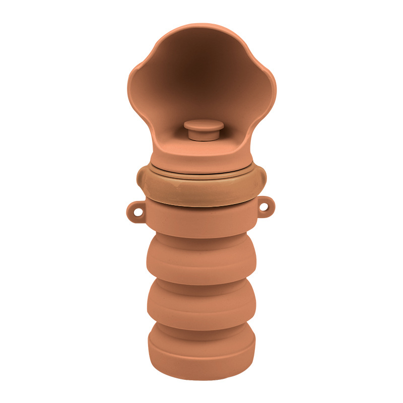 Brown Portable Collapsible Pet Water Bottle for Dogs Outdoor Travel Drinking