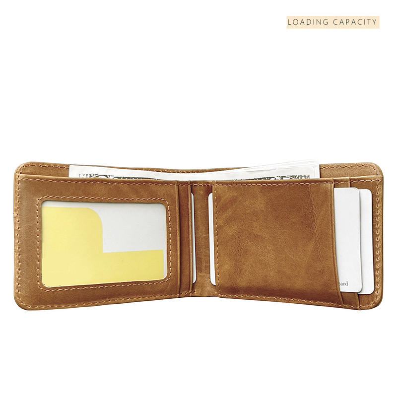 Brown Men's Genuine Leather Wallet Vintage Casual Short Bi-fold Cowhide Money view 5