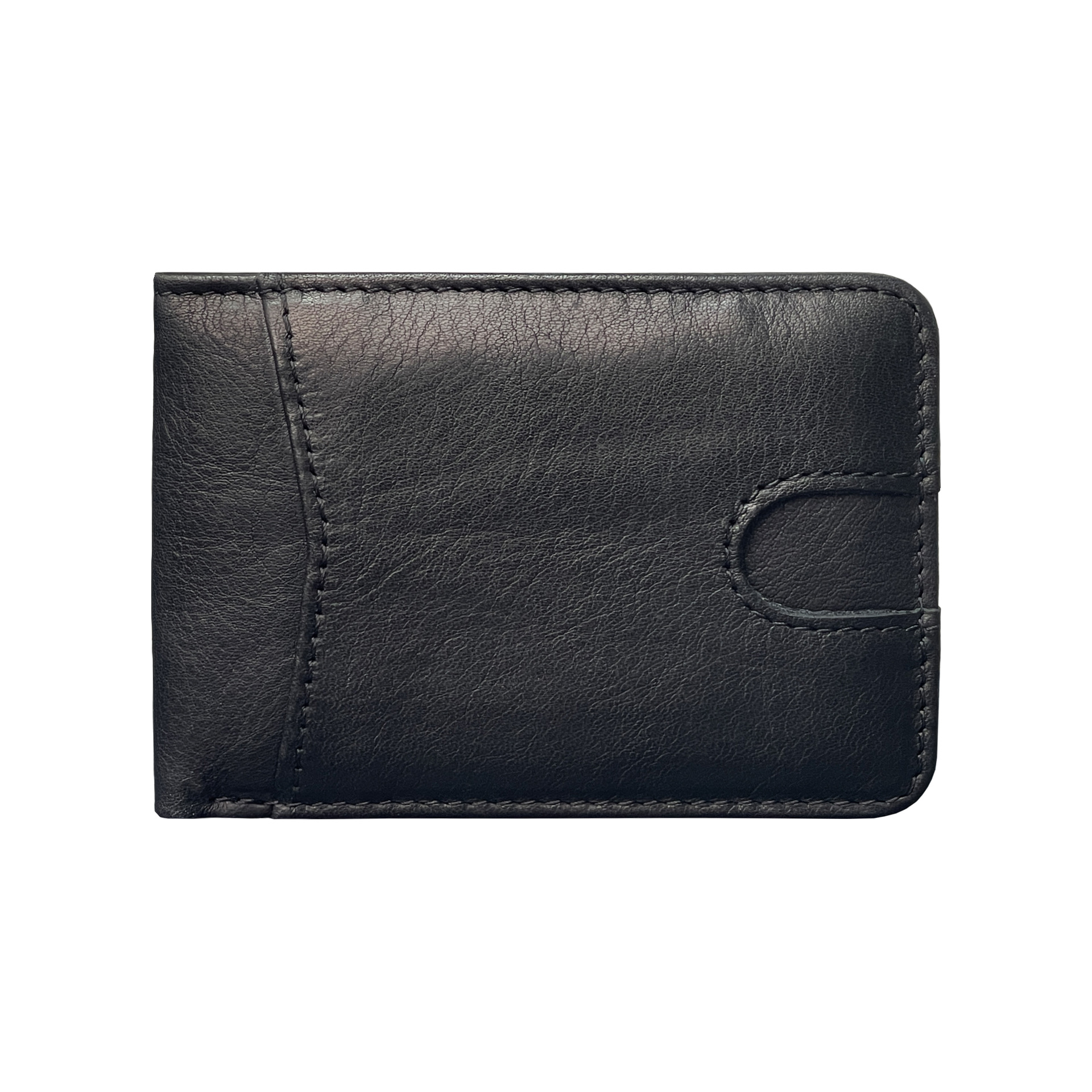 Black Men's Genuine Leather Wallet Vintage Casual Short Bi-fold Cowhide Money