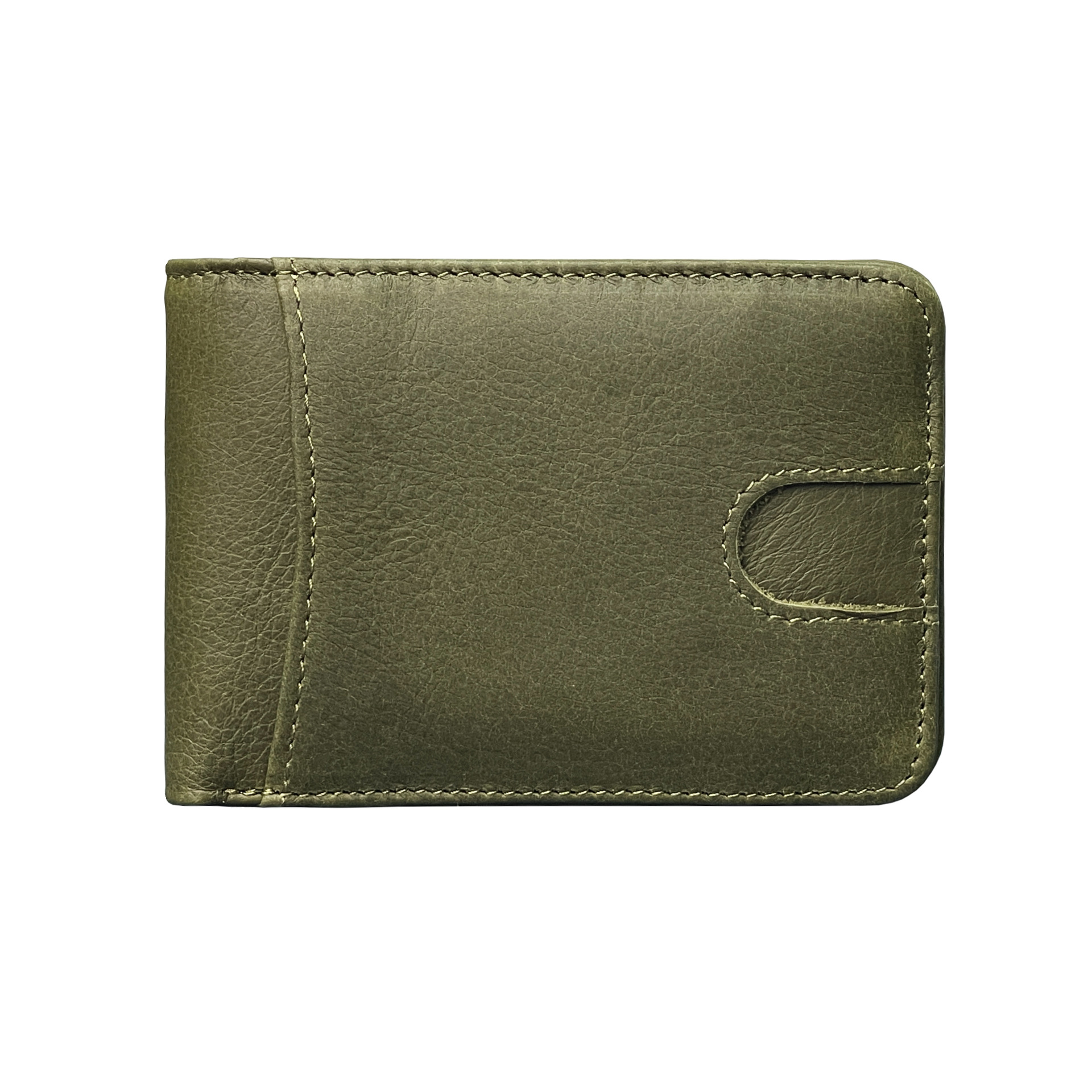 Green Men's Genuine Leather Wallet Vintage Casual Short Bi-fold Cowhide Money