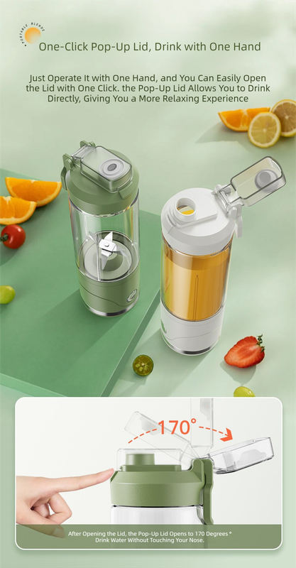 Black Portable Automatic Rechargeable Blender Wireless Juicer Mini Ice Crusher view 5