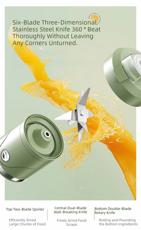 White Portable Automatic Rechargeable Blender Wireless Juicer Mini Ice Crusher view 4