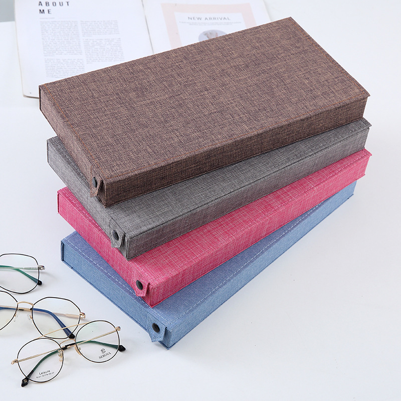 Brown Multi-Compartment Glasses Storage Box Dust-proof Fabric Eyewear Display view 2