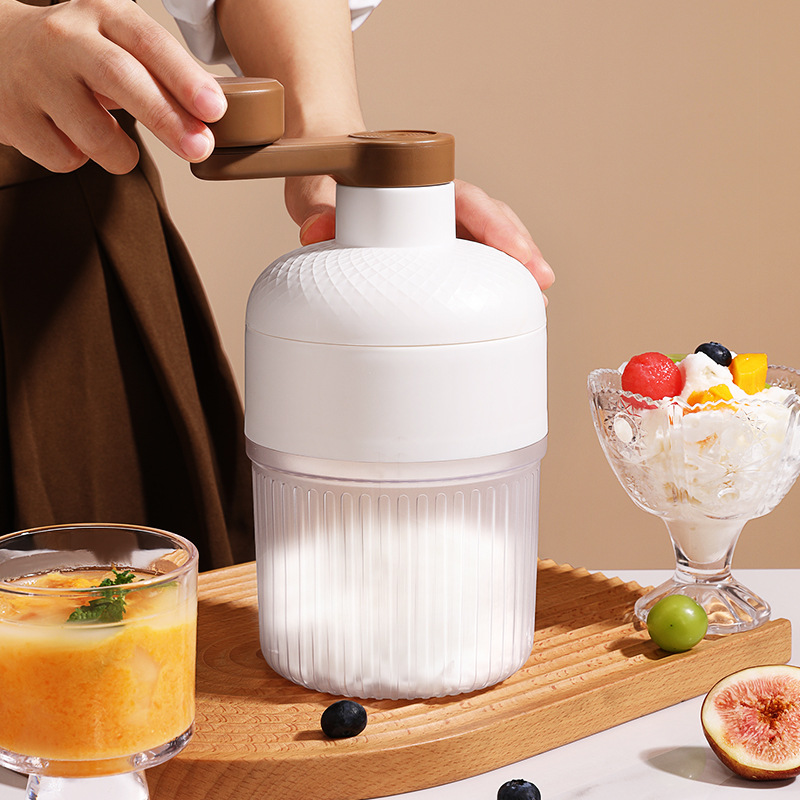 Manual Ice Shaver Machine Portable Hand-Crank Snow Cone Maker for Home Use