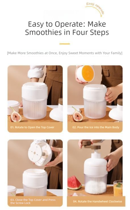 Manual Ice Shaver Machine Portable Hand-Crank Snow Cone Maker for Home Use view 4