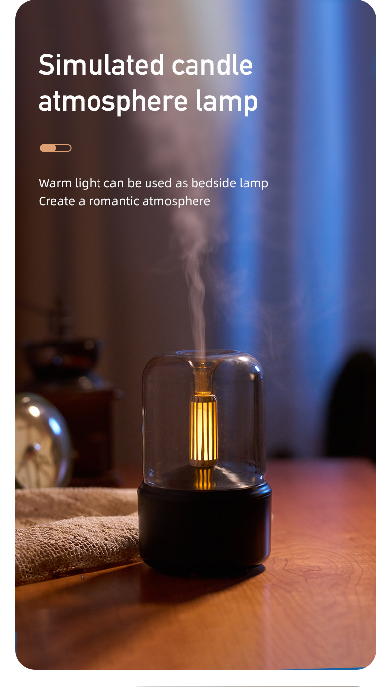 White Creative Candleligh Aromatherapy Diffuser USB Desktop Ambient Candle view 3