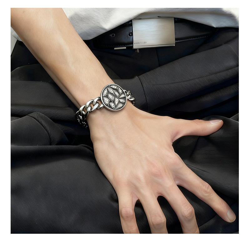 Silver Style 6 Men's Stainless Steel Curb Chain Bracelet - Retro Punk Hip Hop view 3