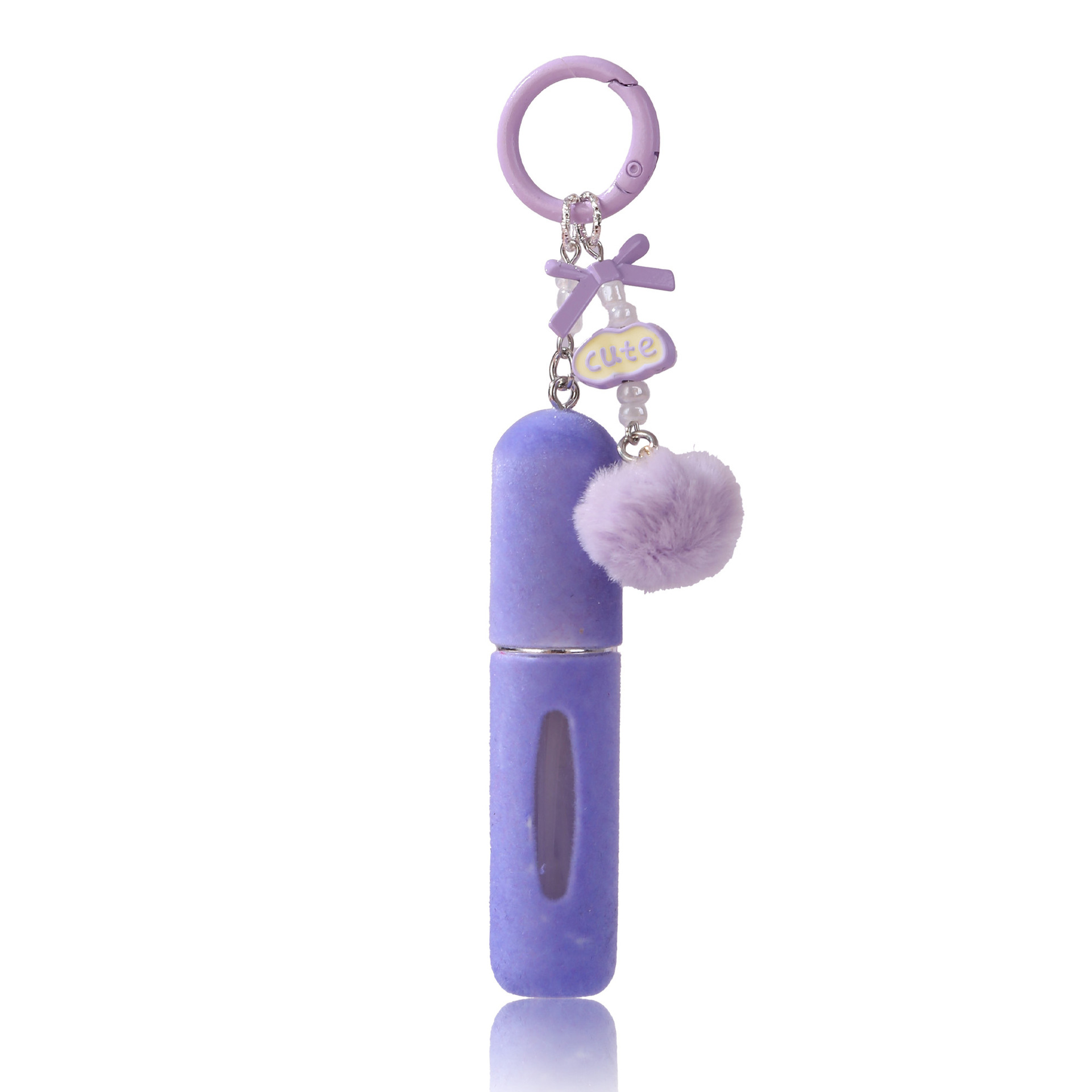 Purple 3 Pack Plush Perfume Atomiser Keychain - 5ml Portable Refillable Spray