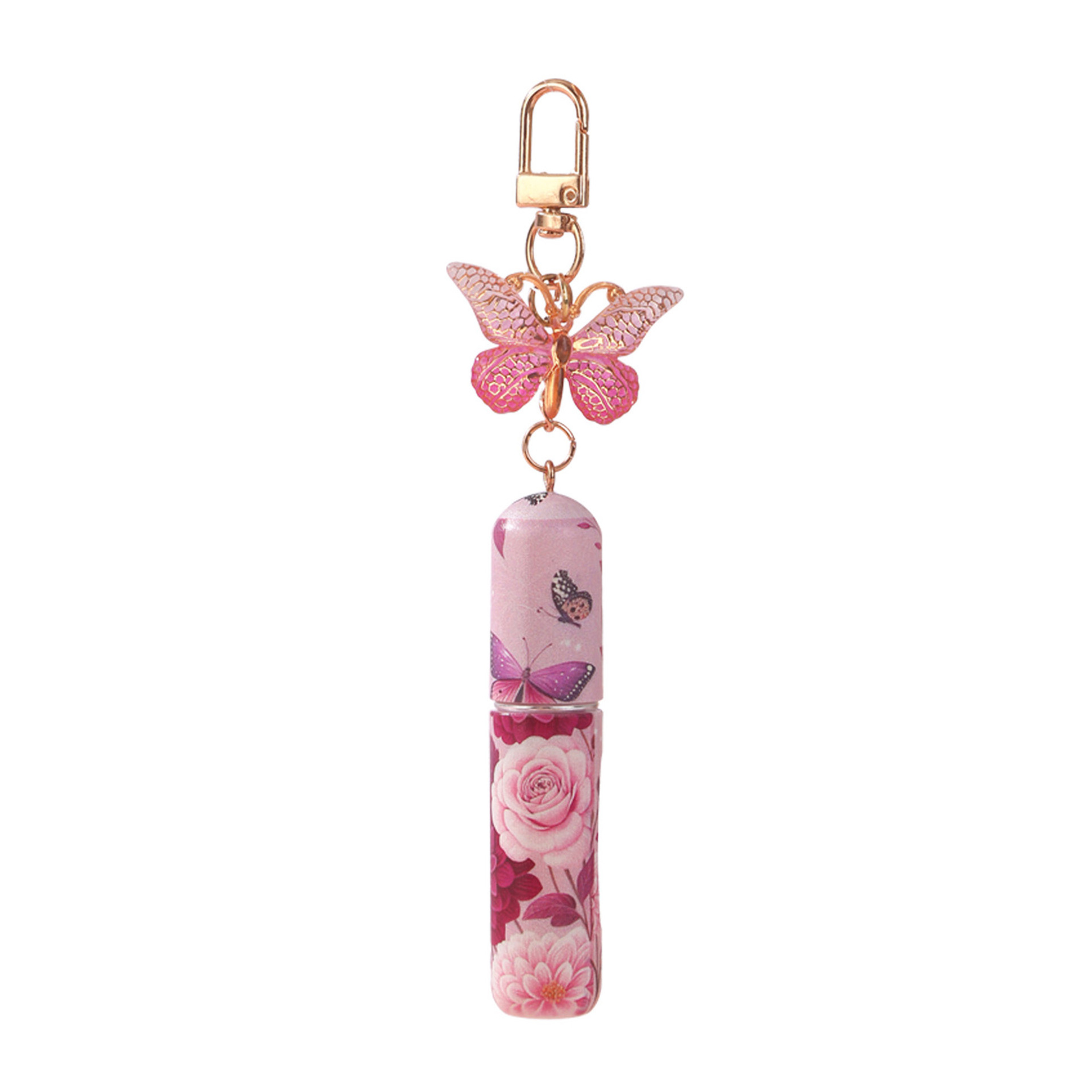 Pink 3 Pcs Portable 5ml Perfume Atomiser Keychain - Refillable Floral Spray