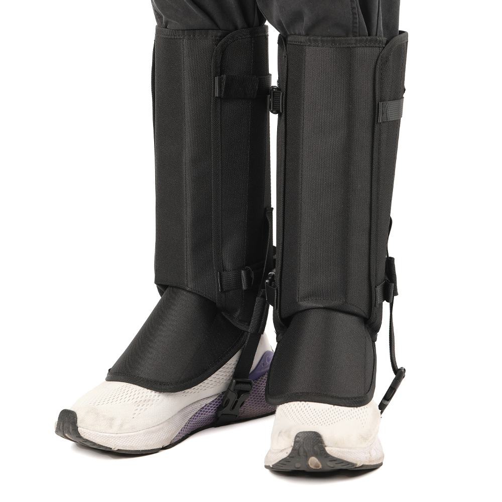 Black Outdoor Waterproof Leg Gaiters - Anti-Snake Bite & Scratch Protection