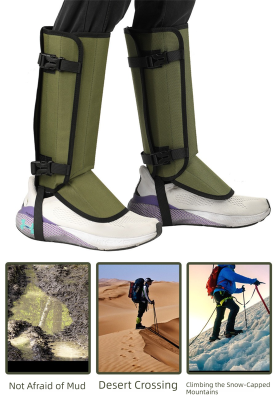 Black Outdoor Waterproof Leg Gaiters - Anti-Snake Bite & Scratch Protection view 6