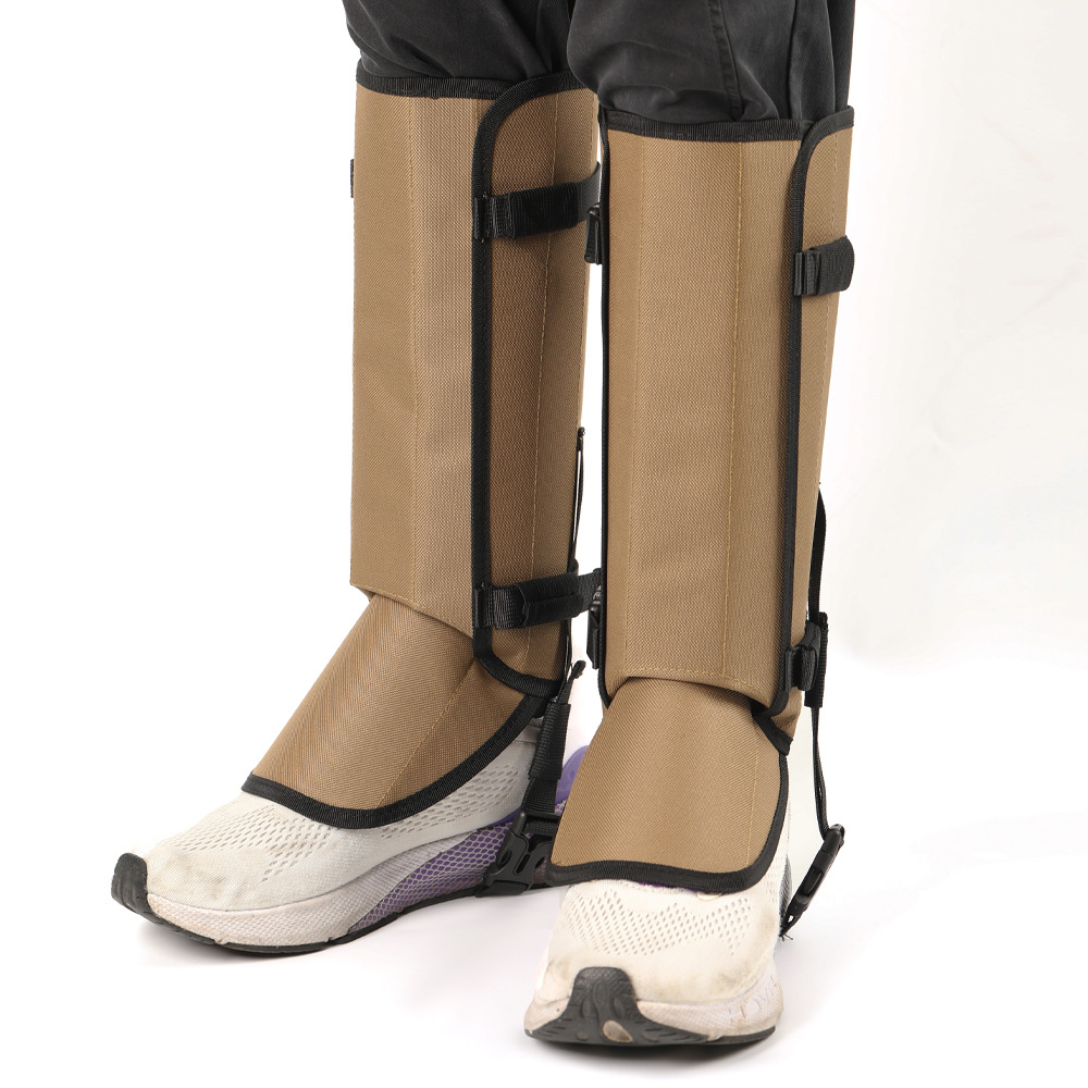 Khaki Outdoor Waterproof Leg Gaiters - Anti-Snake Bite & Scratch Protection