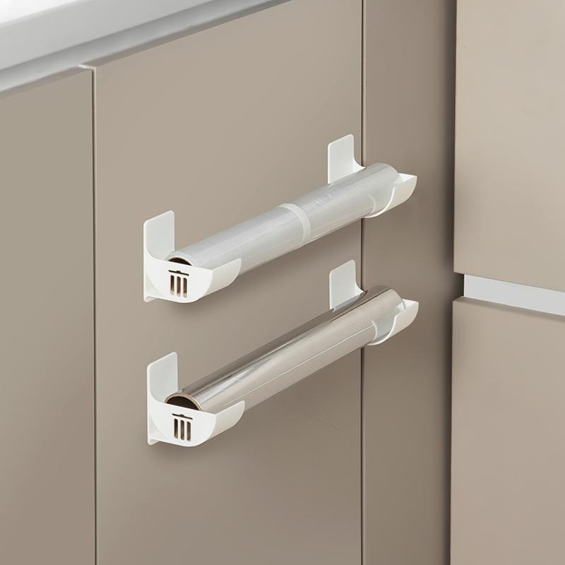 White 10 Pairs Self-Adhesive Wall Mount Storage Holders - Drill-Free Plastic
