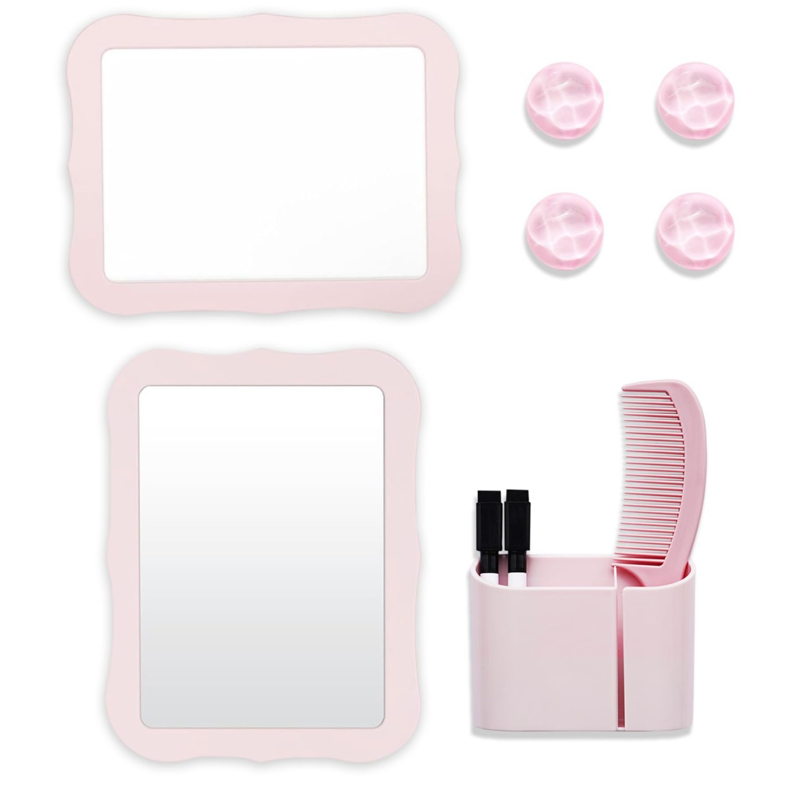10-Piece Pink Magnetic Locker Organiser Set - Mirror view 2