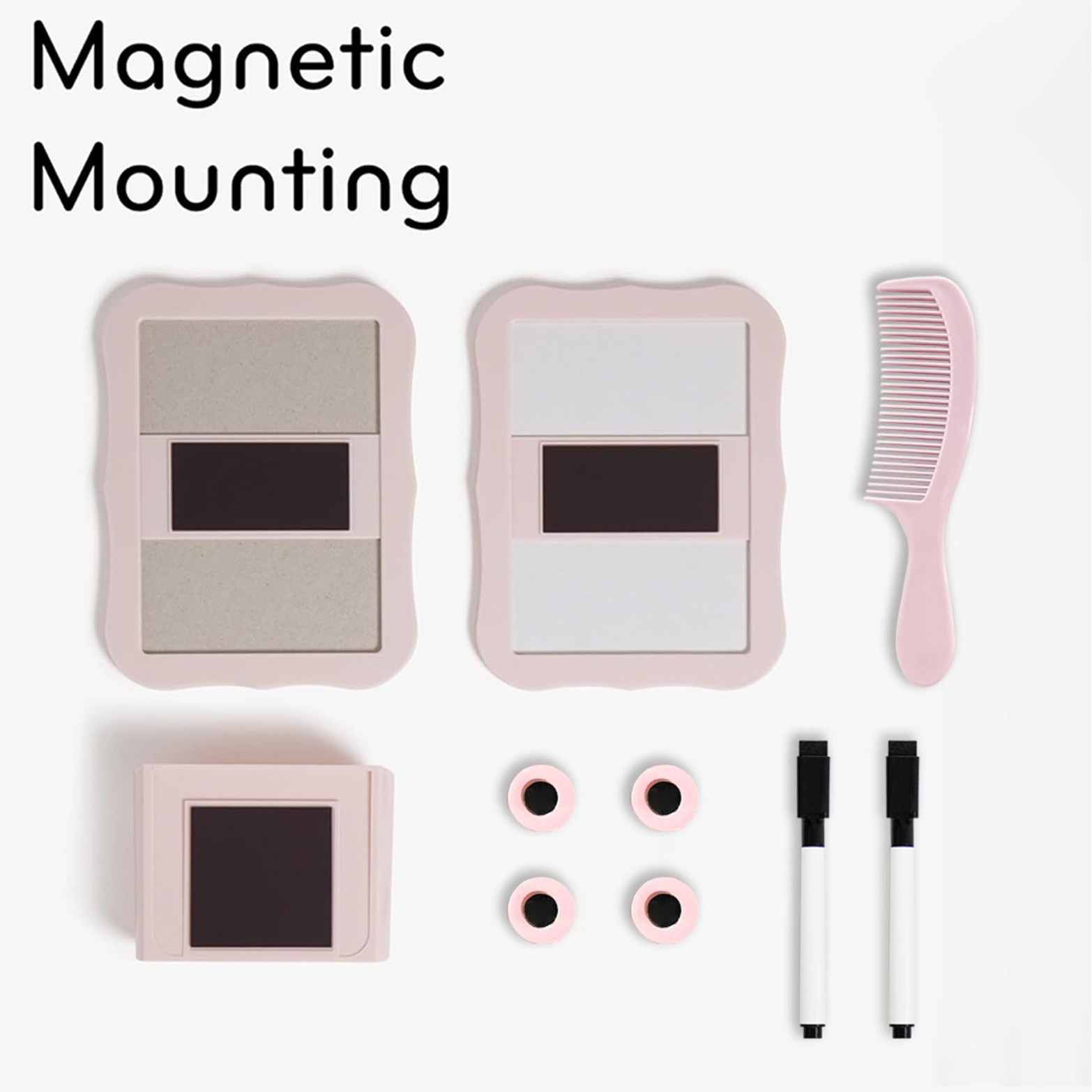 10-Piece Pink Magnetic Locker Organiser Set - Mirror view 3