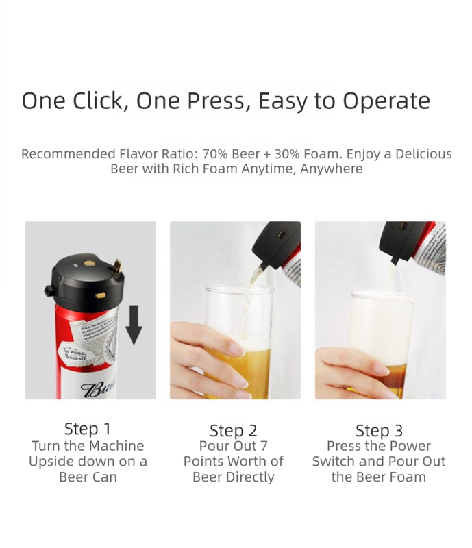 Portable Ultrasonic Beer Foam Maker - Clip-On Canned Beer Dispenser for Creamy view 3