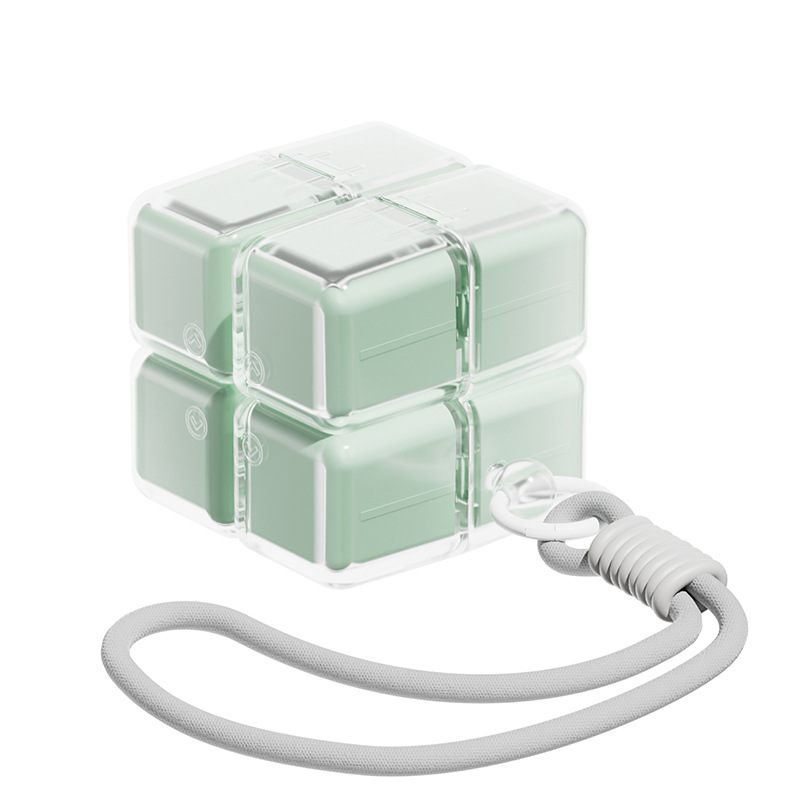Green Portable Magnetic Cube Pill Organiser - 8 Compartment Weekly Medicine
