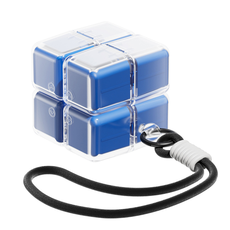 Blue Portable Magnetic Cube Pill Organiser - 8 Compartment Weekly Medicine