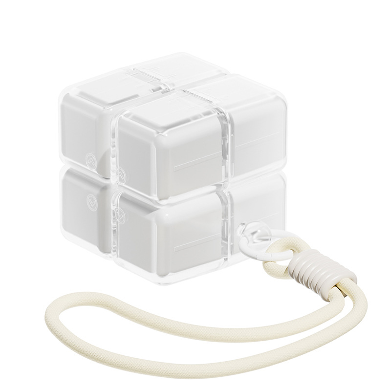 White Portable Magnetic Cube Pill Organiser - 8 Compartment Weekly Medicine