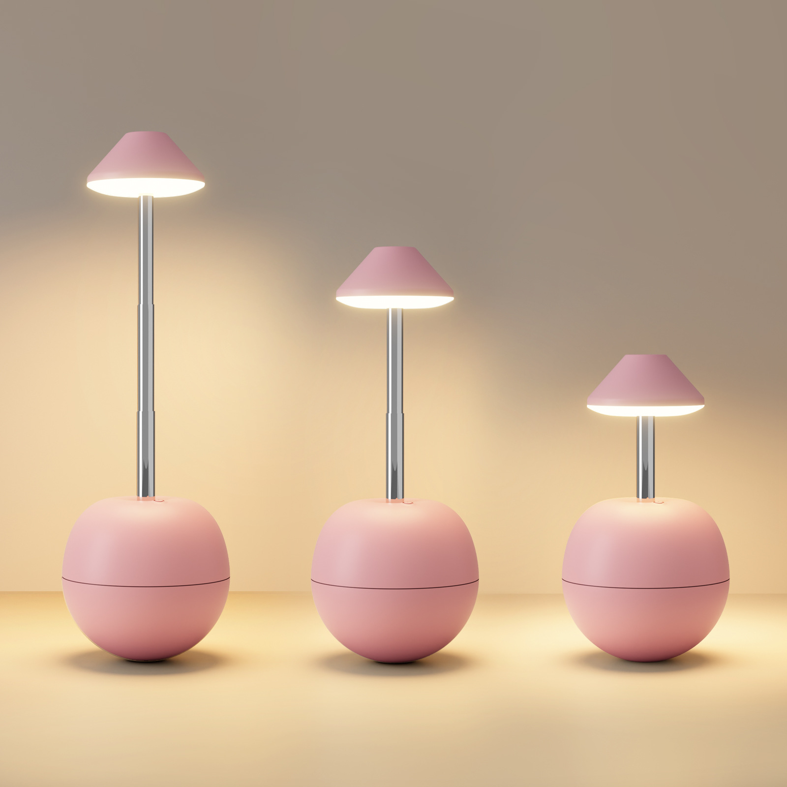 Pink Creative Tumbler LED Night Light - Rechargeable RGB Desk Lamp with Remote