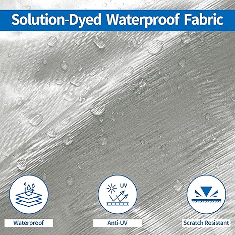 Grey Heavy Duty Waterproof Tarp Covers with Storage Bag view 3