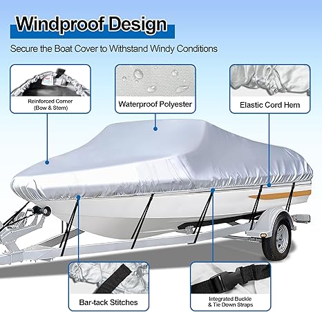 Grey Heavy Duty Waterproof Tarp Covers with Storage Bag view 2
